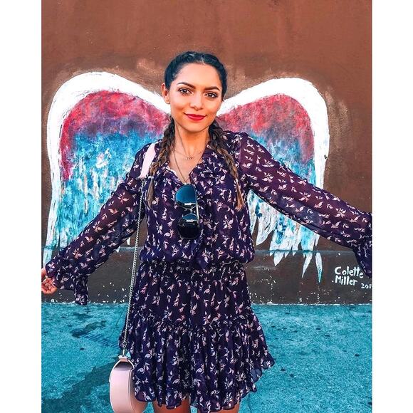 MISA LOS ANGELES Tiered Ruffle Purple Floral Dress – Small - Picture 3 of 13